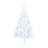 Medio árbol de Navidad con luces y bolas blanco 240
