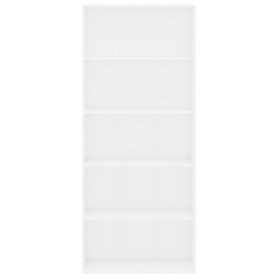 Estantería de 5 niveles madera contrachapada blanca