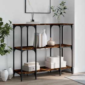 Mesa consola madera de ingeniería roble ahumado 102x35x90