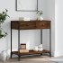 Mesa consola madera de ingeniería marrón roble 75x34,5x75