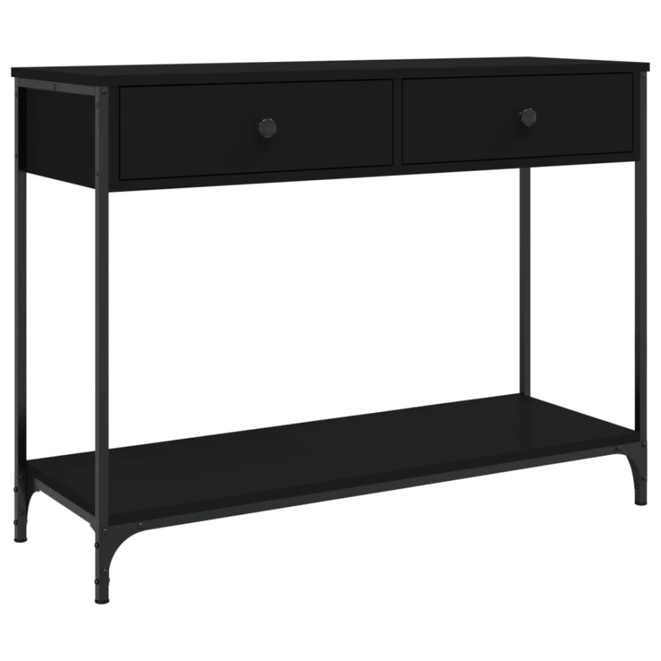 Mesa consola madera de ingeniería negra 100x34,5x75