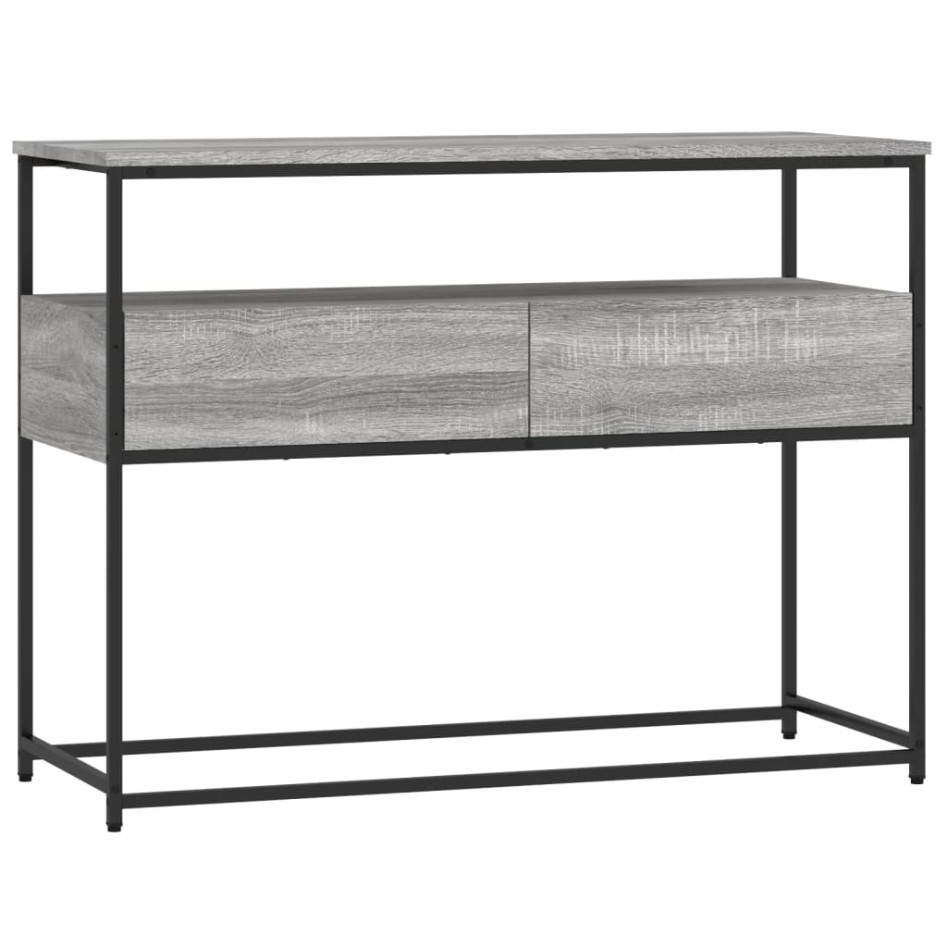 Mesa consola madera de ingeniería gris Sonoma 100x40x75