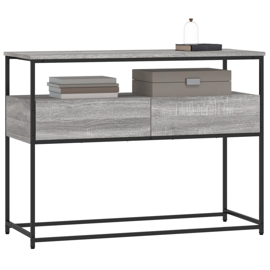 Mesa consola madera de ingeniería gris Sonoma 100x40x75