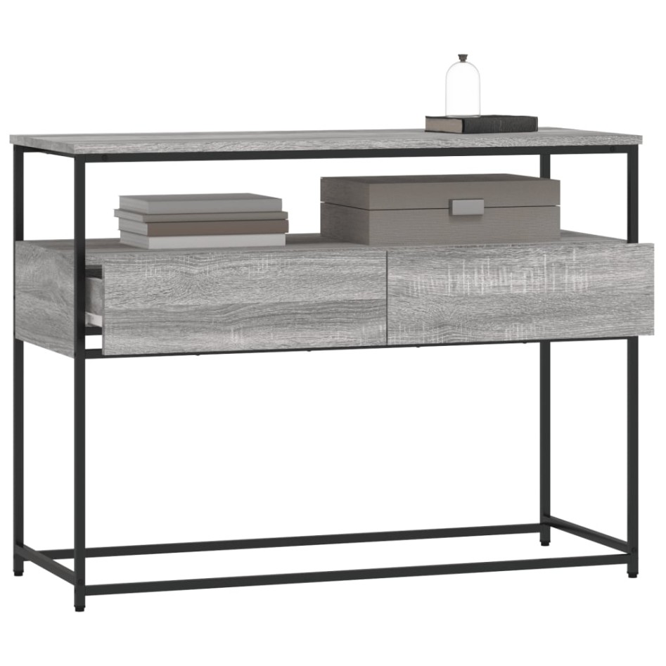 Mesa consola madera de ingeniería gris Sonoma 100x40x75