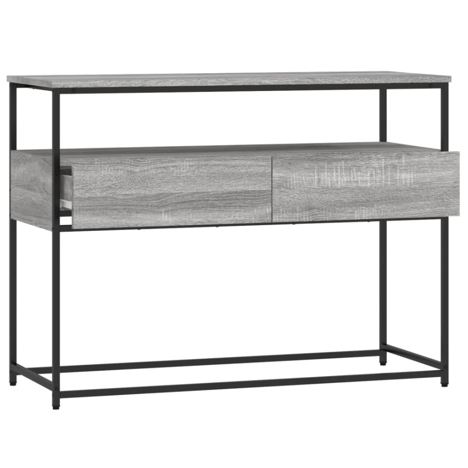 Mesa consola madera de ingeniería gris Sonoma 100x40x75