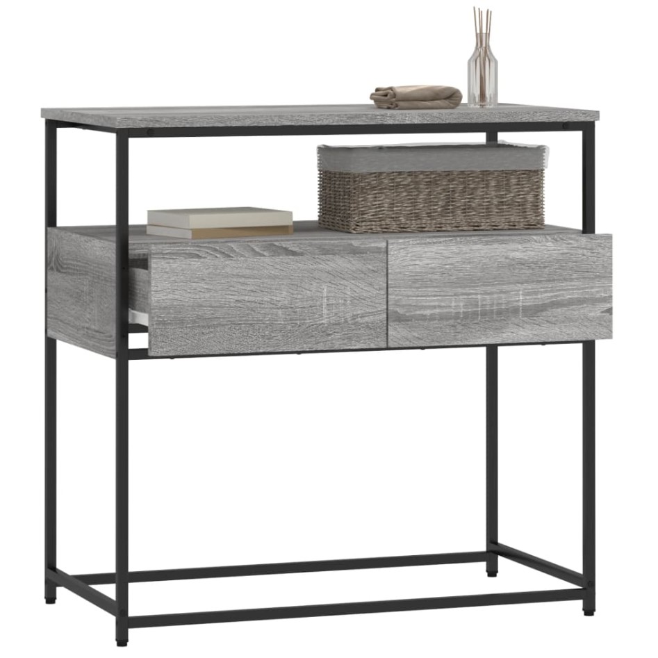 Mesa consola madera de ingeniería gris Sonoma 75x40x75
