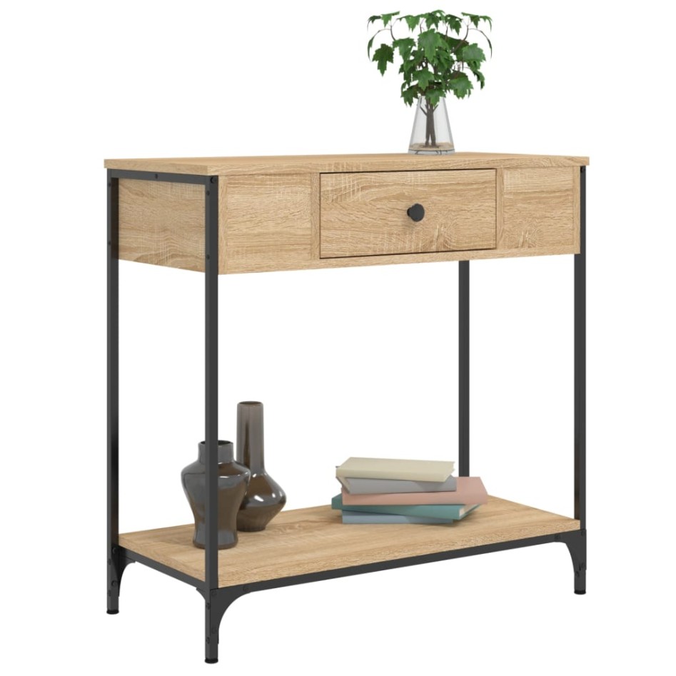 Mesa consola madera de ingeniería roble Sonoma 75x34,5x75