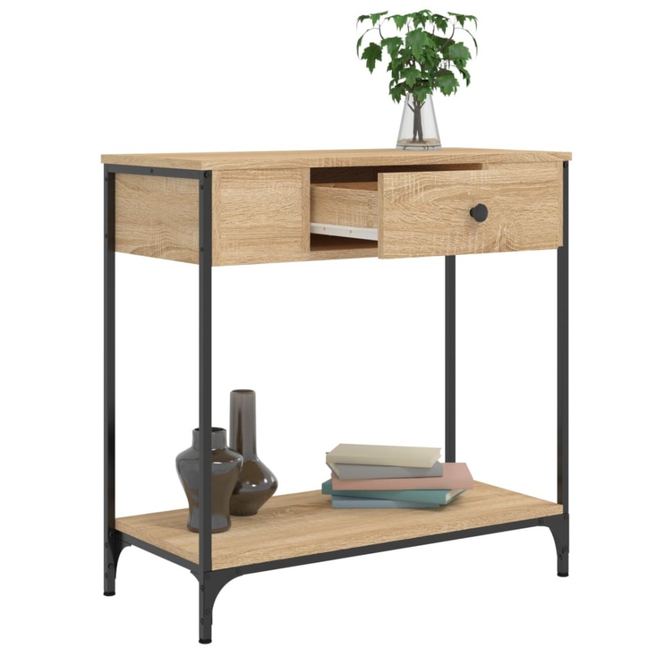 Mesa consola madera de ingeniería roble Sonoma 75x34,5x75