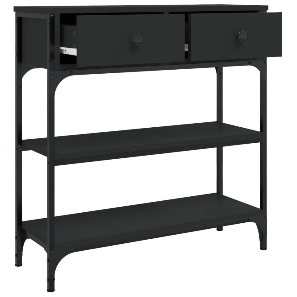 Mesa consola madera de ingeniería negra 72,5x25x75