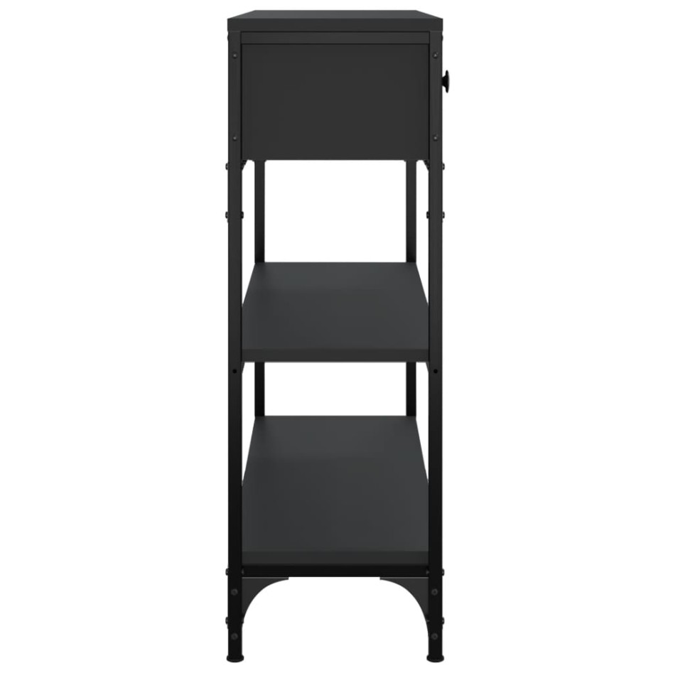 Mesa consola madera de ingeniería negra 72,5x25x75