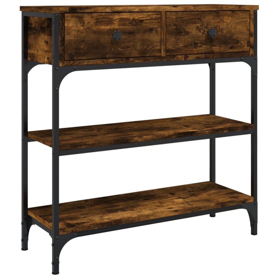 Mesa consola madera de ingeniería roble ahumado 72,5x25x75