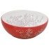 Lavabo sobre encimera redondo cerámica blanco y rojo Φ41x14
