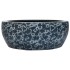 Lavabo sobre encimera redondo cerámica negro y azul Φ41x14