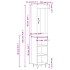 Aparador alto madera contrachapada blanco 34,5x34x180