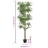 Árbol de bambú artificial con 988 hojas verde 150