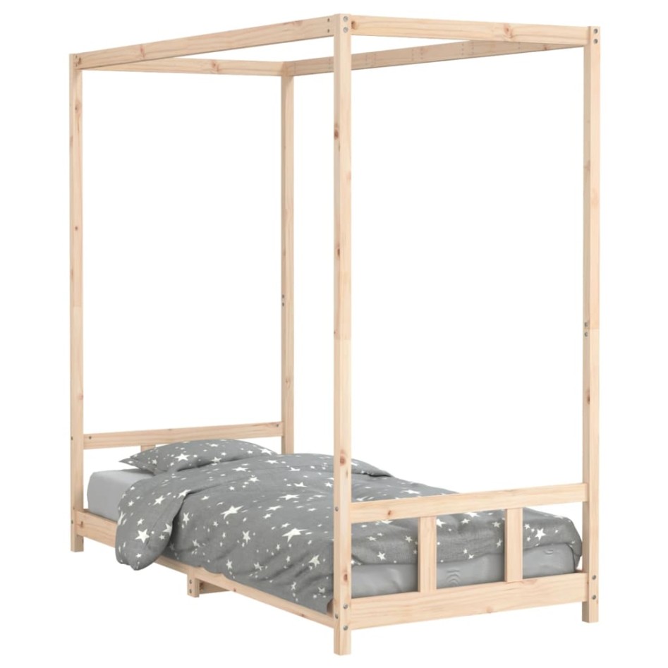Estructura de cama para niños madera maciza de pino 90x200