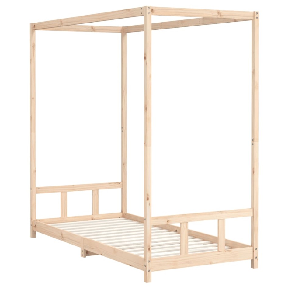 Estructura de cama para niños madera maciza de pino 90x200