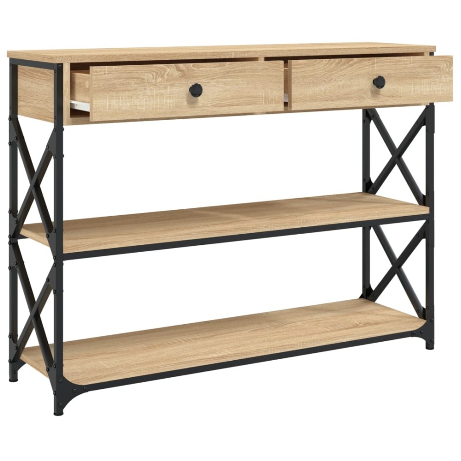 Mesa consola madera de ingeniería roble Sonoma 100x28x75