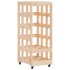 Leñero con ruedas madera maciza de pino 40x49x110