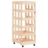 Leñero con ruedas madera maciza de pino 40x49x110