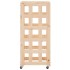 Leñero con ruedas madera maciza de pino 40x49x110