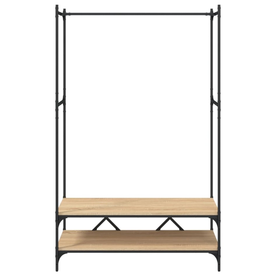 Perchero con estantes madera de ingeniería roble