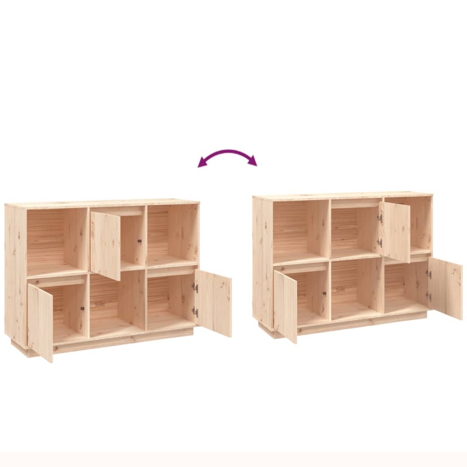 Aparador de madera maciza de pino 110,5x35x80