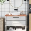 Encimera de baño madera maciza de haya 100x60x1,5 cm