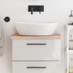 Encimera de baño madera maciza de haya 60x40x2,5 cm