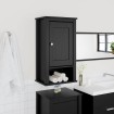 Mueble de pared baño BERG madera maciza pino negro 40x27x71,5cm