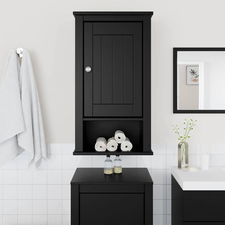 Mueble de pared baño BERG madera maciza pino negro