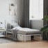 Estructura cama sin colchón con cabecero metal blanco 90x200