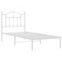 Estructura cama sin colchón con cabecero metal blanco 90x200