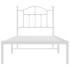 Estructura cama sin colchón con cabecero metal blanco 90x200