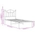 Estructura cama sin colchón con cabecero metal blanco 90x200