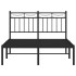 Estructura cama sin colchón con cabecero metal negro 120x200