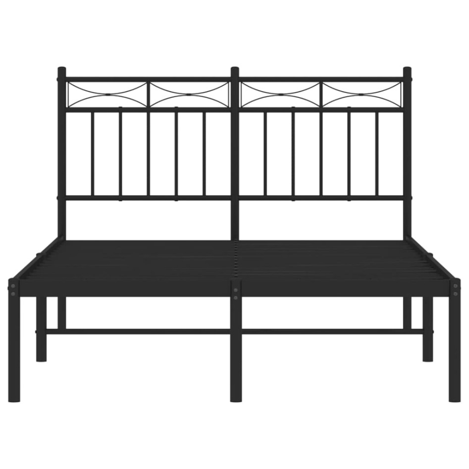 Estructura cama sin colchón con cabecero metal negro 120x200