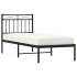 Estructura cama sin colchón con cabecero metal negro 80x200