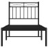 Estructura cama sin colchón con cabecero metal negro 80x200