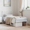 Estructura cama sin colchón con cabecero metal blanco 75x190 cm