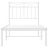 Estructura cama sin colchón con cabecero metal blanco 75x190