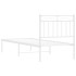 Estructura cama sin colchón con cabecero metal blanco 75x190