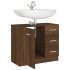 Mueble de lavabo madera contrachapada marrón roble 63x30x54