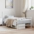 Estructura cama sin colchón con estribo metal blanco 90x200