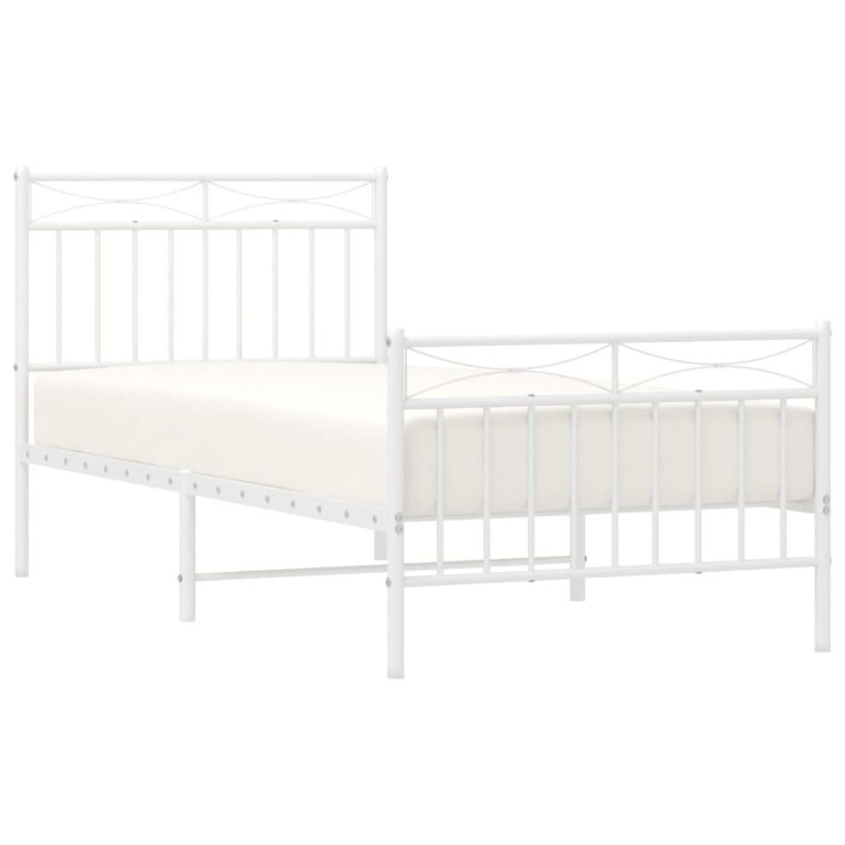Estructura cama sin colchón con estribo metal blanco 90x200
