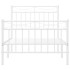 Estructura cama sin colchón con estribo metal blanco 90x200