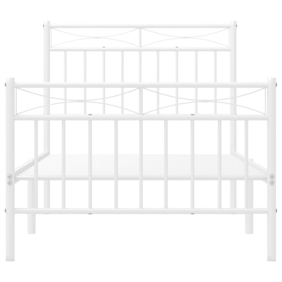 Estructura cama sin colchón con estribo metal blanco 90x200