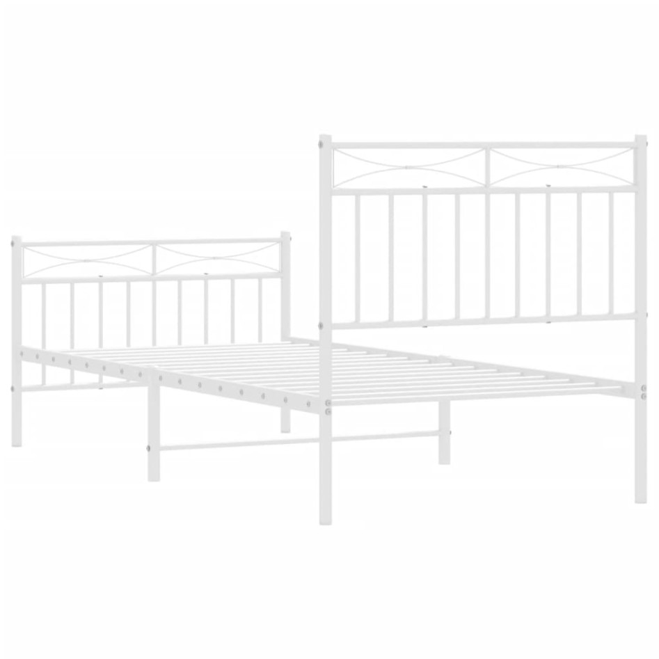 Estructura cama sin colchón con estribo metal blanco 90x200