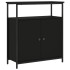 Aparador de madera de ingeniería negro 70x30x80