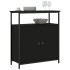 Aparador de madera de ingeniería negro 70x30x80